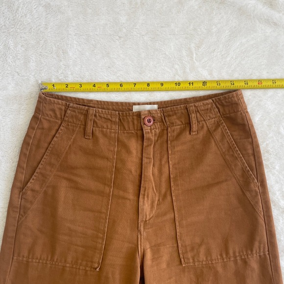 Doen The Wilder Pants Wide Leg High Rise Orange Brown Size 28 - Picture 12 of 12